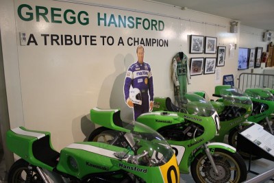 Gregg Hansford display inside the Bathurst National Motor Racing Museum.