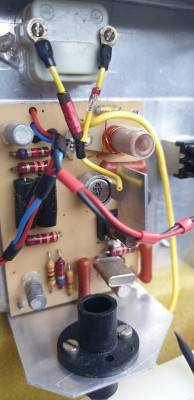 The PCB, showing the meter, wiring with heat shrink &amp; non-standard switch that Shaun mentioned.