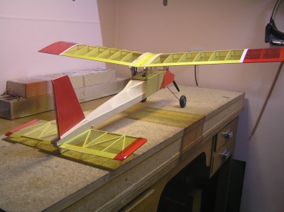 Showing the new built-up tailplane