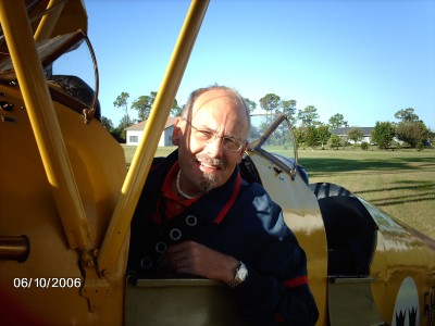 For you Britts here I'm in a Tiger Moth!
