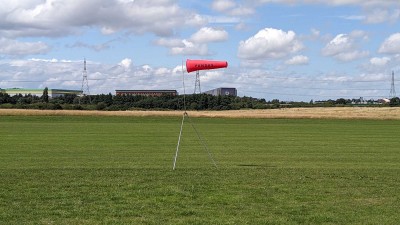 The windsock was horizontal for the weekend, until it blew over!