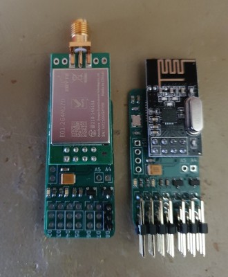 ...and here the nRF24 modules soldered on