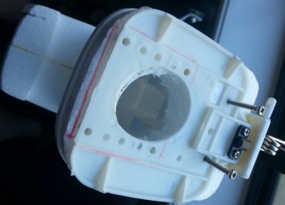 firewall with side thrust. Original nose wheel mount is at the bottom.