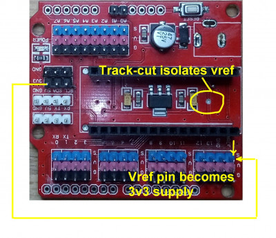 Repurpose vref as a 3.3v supply to the NRF24