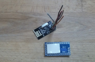 flyleads soldered to the NRF24, DST at the ready