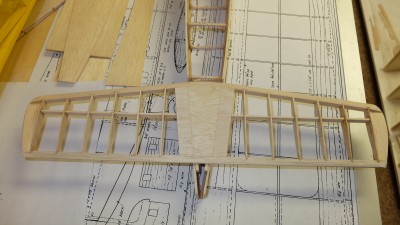 Extra wood added. Now I can glue the stab on and cover later.